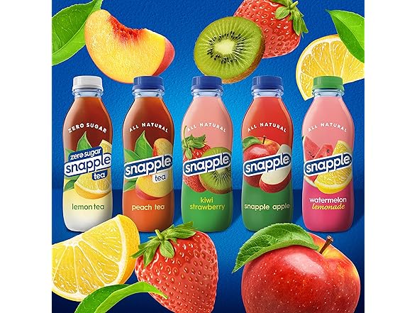 12PK Snapple Zero Sugar Peach Tea, 16 fl oz recycled