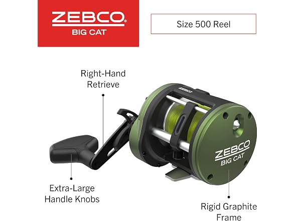Zebco Big Cat Conventional Reel and Fishing Rod Combo