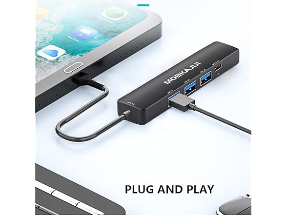 MOBKAJUI 5-Port USB-C 3.0 Hub