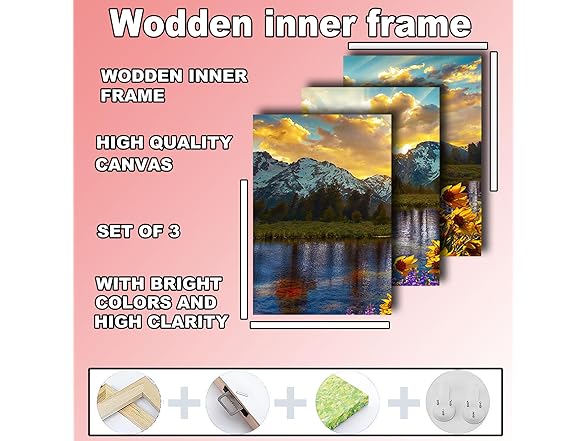 Mountain Canvas Wall Painting 3Pk