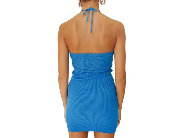 Mieeyali Women (S) Sexy Halter Neck Mini Y2K Dress