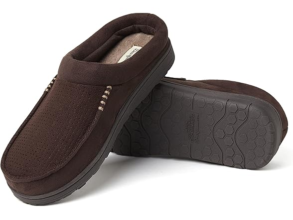 Dearfoams Mens Memory Foam Slippers