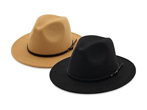 Inogih (M) Classic Wide-Brim Fedora-Hats Hat Belt
