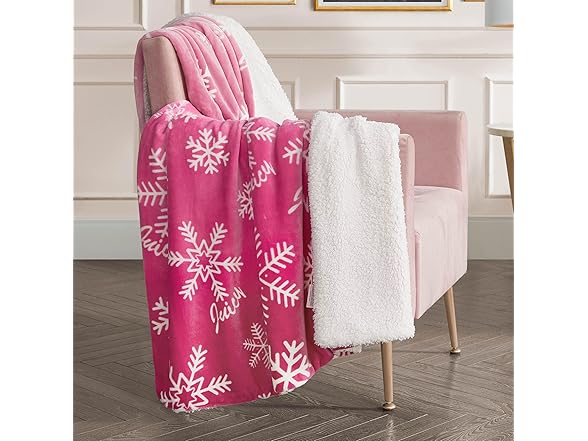 Juicy Couture Sherpa Throw 50"x60" Pink