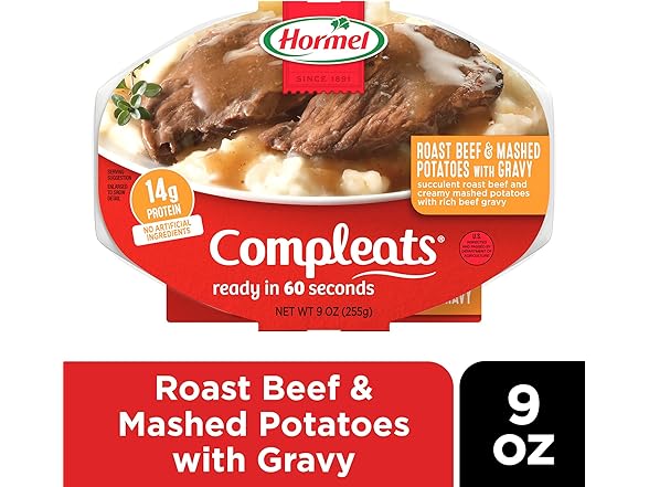 Hormel Compleats Roast Beef and Mashed Potato 9 oz