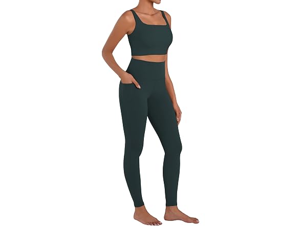 Sunzel Womens Leggings 28in L Deep Teal W/Pockets