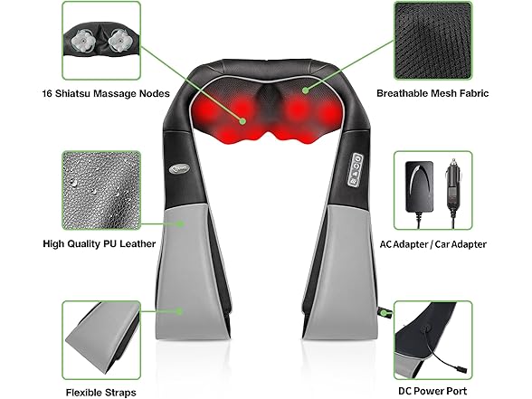 cotsoco Shiatsu Neck Massager - Grey