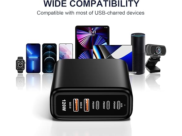 YCYD-LTC USB C Charging Station 120W