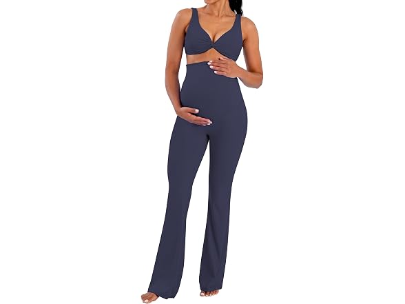 Sunzel Maternity Flare Leggings 32in XL Graphite