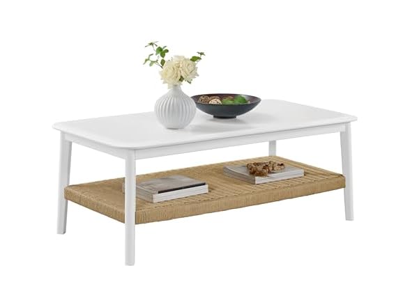 Alaterre Furniture Calais 48 Inch Rectangular Wood Coffee Table