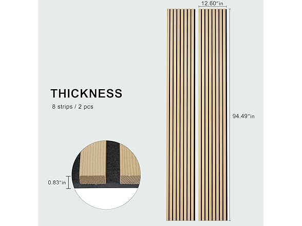 ROOMTEC Wood Slat Panels 2pk Oak