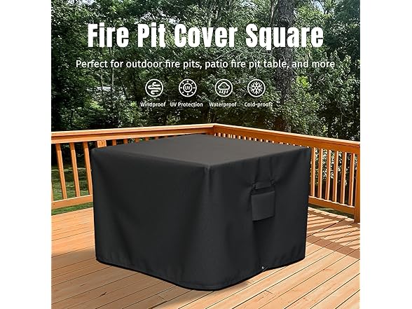 SHINESTAR Fire Pit Cover Square, Fits for 28-32 Inch Fire Pit Table