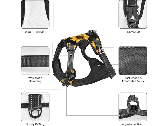 Reflective Vest Harness Autumn Sunflowers Ad