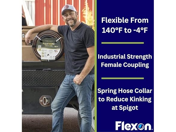 Flexon Flextreme Pro 5/8" x 100ft Performance Rubber Garden Hose