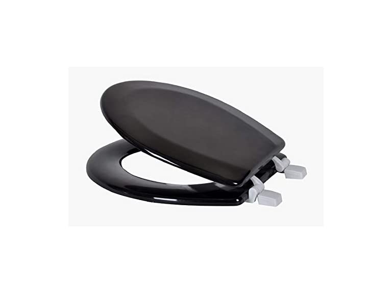 J&V Textiles 808-BK Toilet Seat With Beveled Edge Black