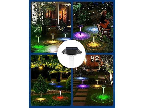 ALEPOD Color Changing Solar Pathway Lights, 8 Pk