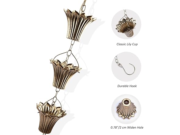 YJNSFT 8 ft Copper Plated Rain Catcher