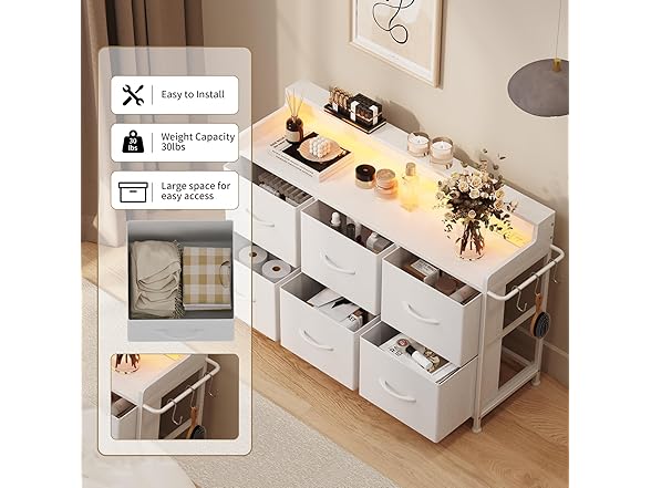 Leadpro Dresser for Bedroom with 6 Drawers