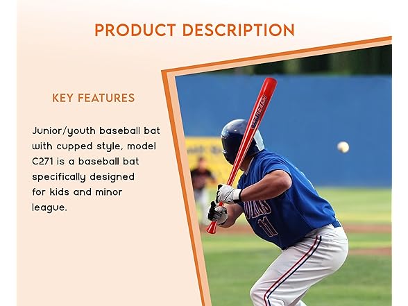29 Inch Kids Maple Wood Baseball Bat