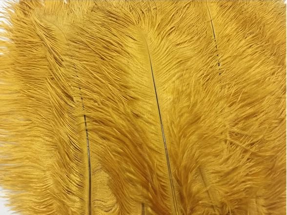 AABABUY 10pcs Ostrich Feathers Gold - Gallery 2