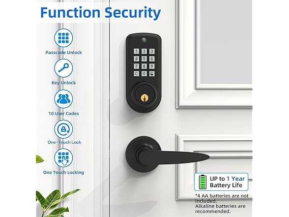 olylo Smart Keypad Deadbolt Lock with Handle