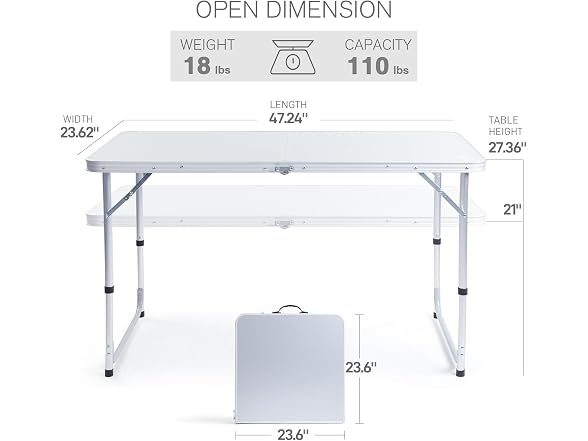 EVER ADVANCED Folding Camping Table - Gallery 3
