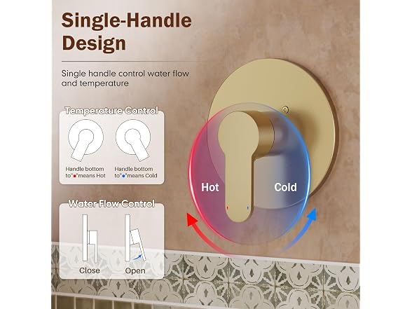 HomGoo Tub Shower Faucet Set 6" Head