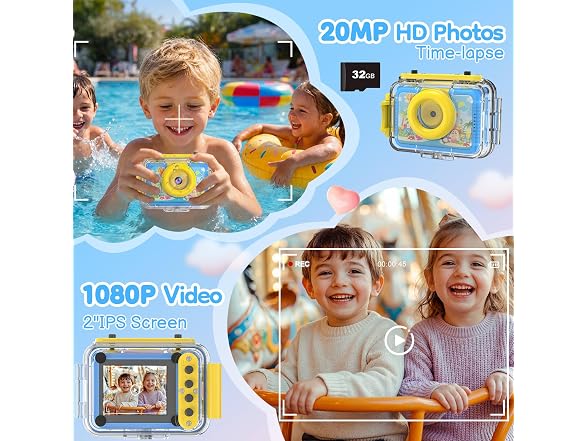 GKTZ Kids Underwater Waterproof Camera