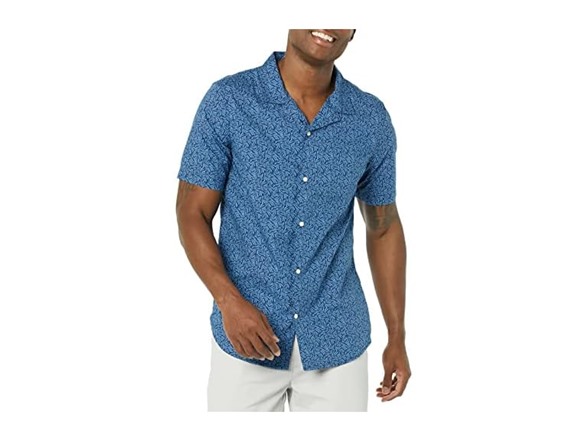 Navy Palm Leaf Print