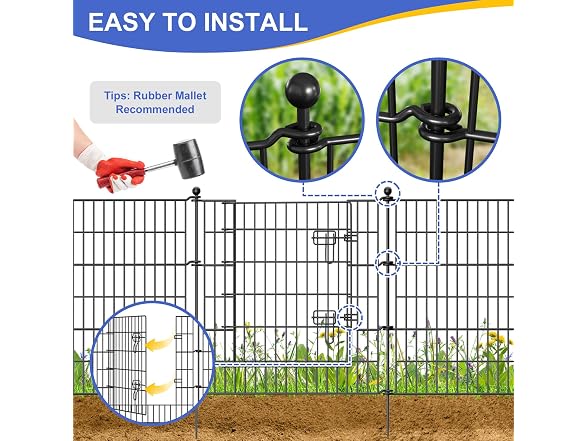 Nessxa 5 Panels No Dig Decorative Garden Fence