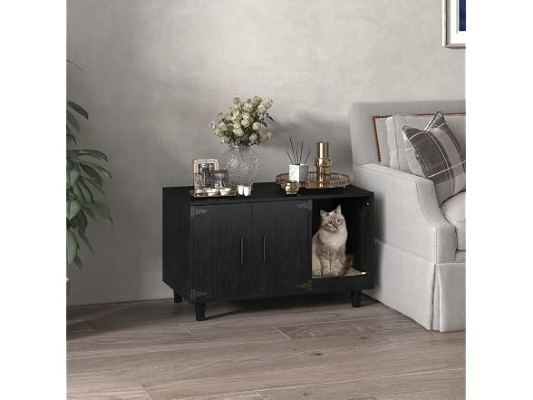 GDLF Modern Wood Pet Crate Cat Washroom Hidde
