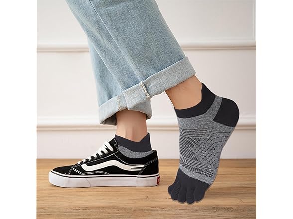 4 Pairs Unisex Toe Running Socks