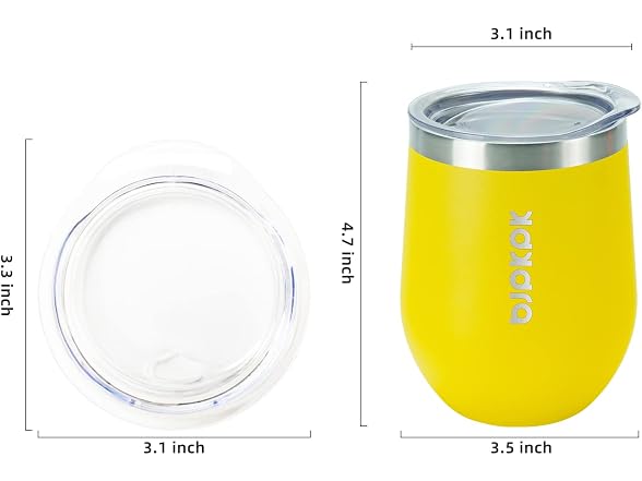 BJPKPK 2 PCS 12oz Insulated Wine Tumbler