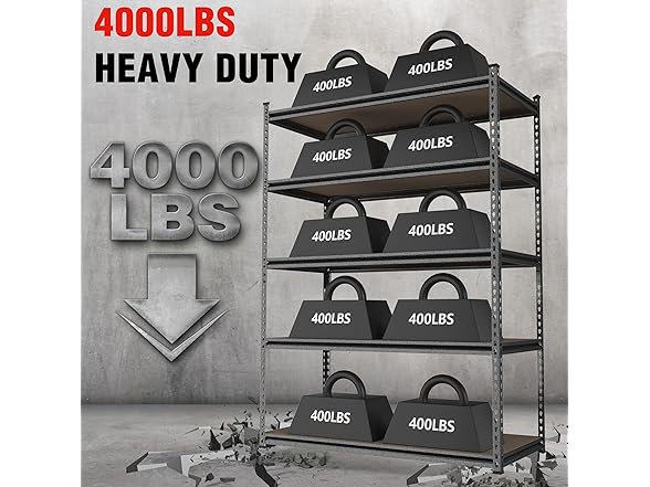 WORKPRO 5-Tier Garage Shelving 36x18x72