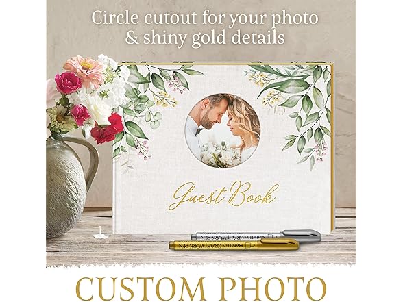 Elegant Guest Book with Linen Cover
