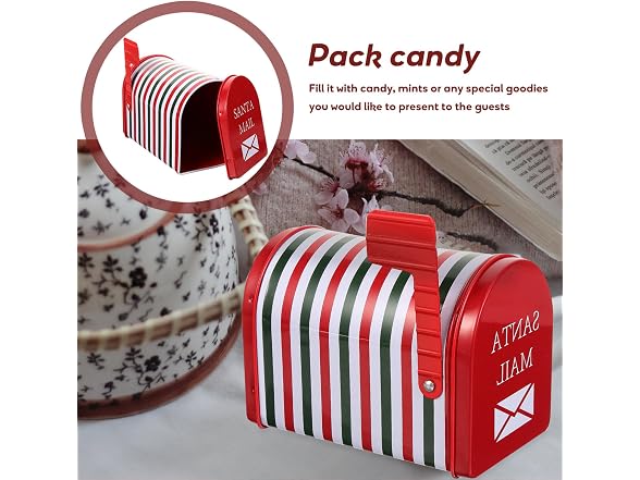 DOITOOL Christmas Tinplate Mailbox Small Containe