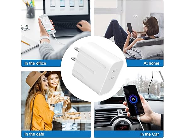 Neergute 2 Pack USB C Charger Block