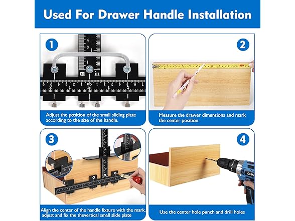 Aluminum Cabinet Hardware Jig, Punch Drill Guide