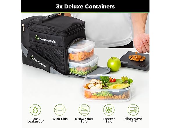 Insulated Lunch Bag w/ Containers Set