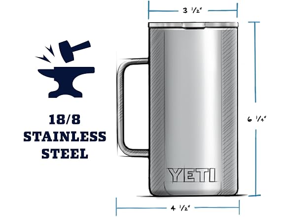 YETI Rambler 24oz Mug, Black