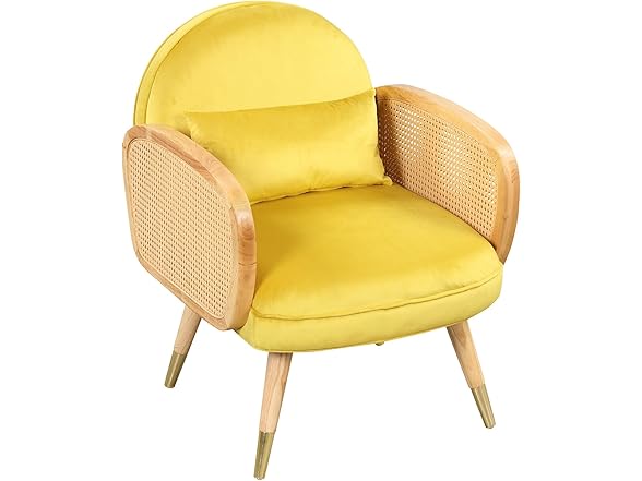 SPOFLYINN Upholstered Rattan Chair