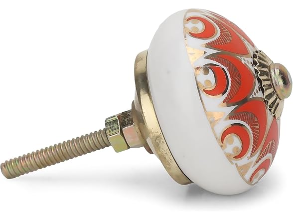 Rasiya Art Cabinet Knobs Red Gold 12pk