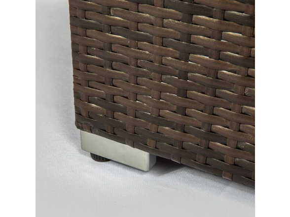 Ada 32" Brown Wicker Fire Table + Lid & Cover