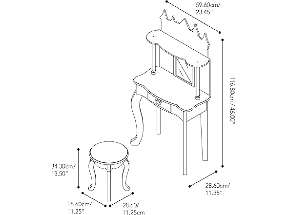 Teamson Kids Dreamland Princess Play Vanity Set