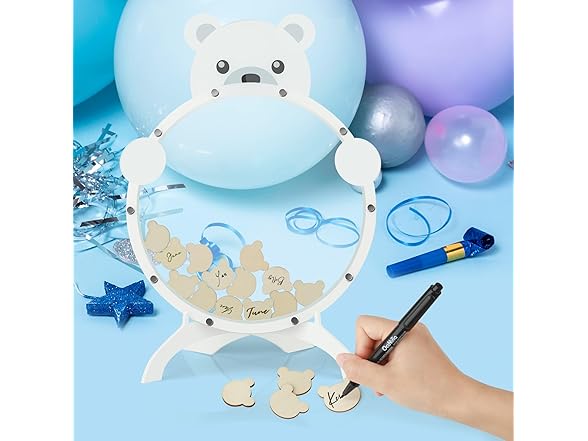eoyodoio Bear Baby Shower Guest Book