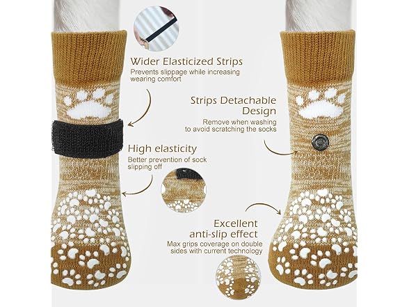 EXPAWLORER Anti Slip Dog Socks to Prevent Licking Paws