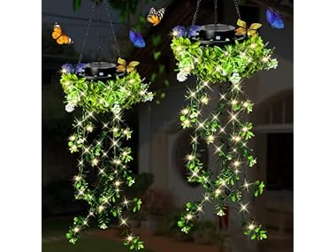 $29.99, Was $49.99, 40% Off! KagoLing Solar Lanterns Hanging Fake Plants dealfomo