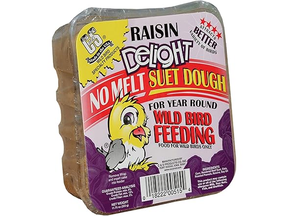 C&S Raisin Delight No Melt Suet Dough 11.75oz, 12pk
