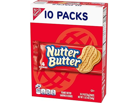 Nutter Butter Peanut Butter Cookies, 10 Snack