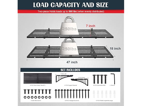 FAHKNS FAHKNS 2-Pack Heavy Duty Garage Wall
